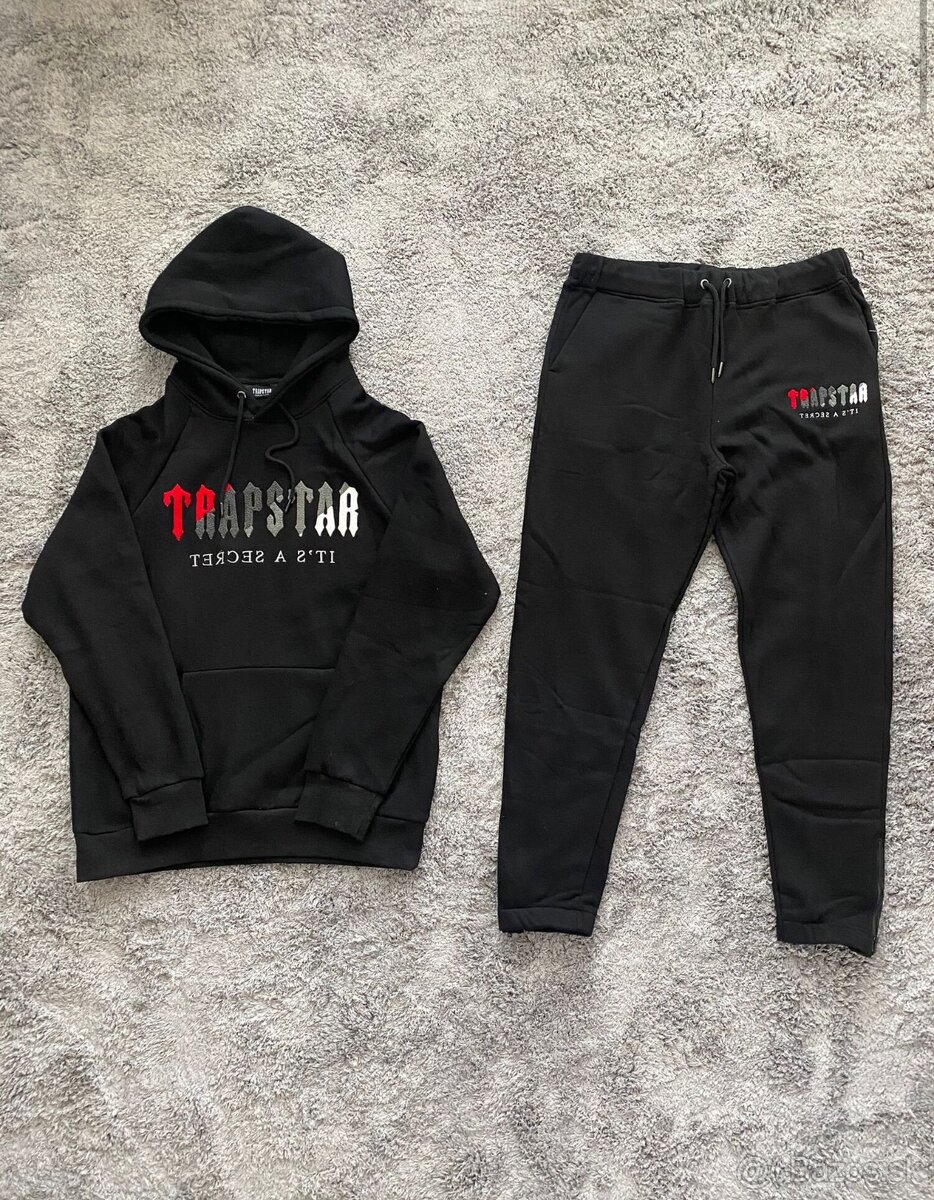 Trapstar Chenille Decoded Tracksuit - Black/Red