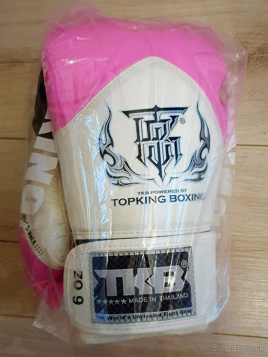 Bielo ruzove boxerske rukavice Top King Muay Thai 6 oz.