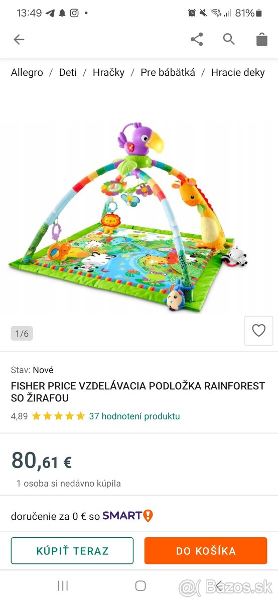 Hracia deka fisher price