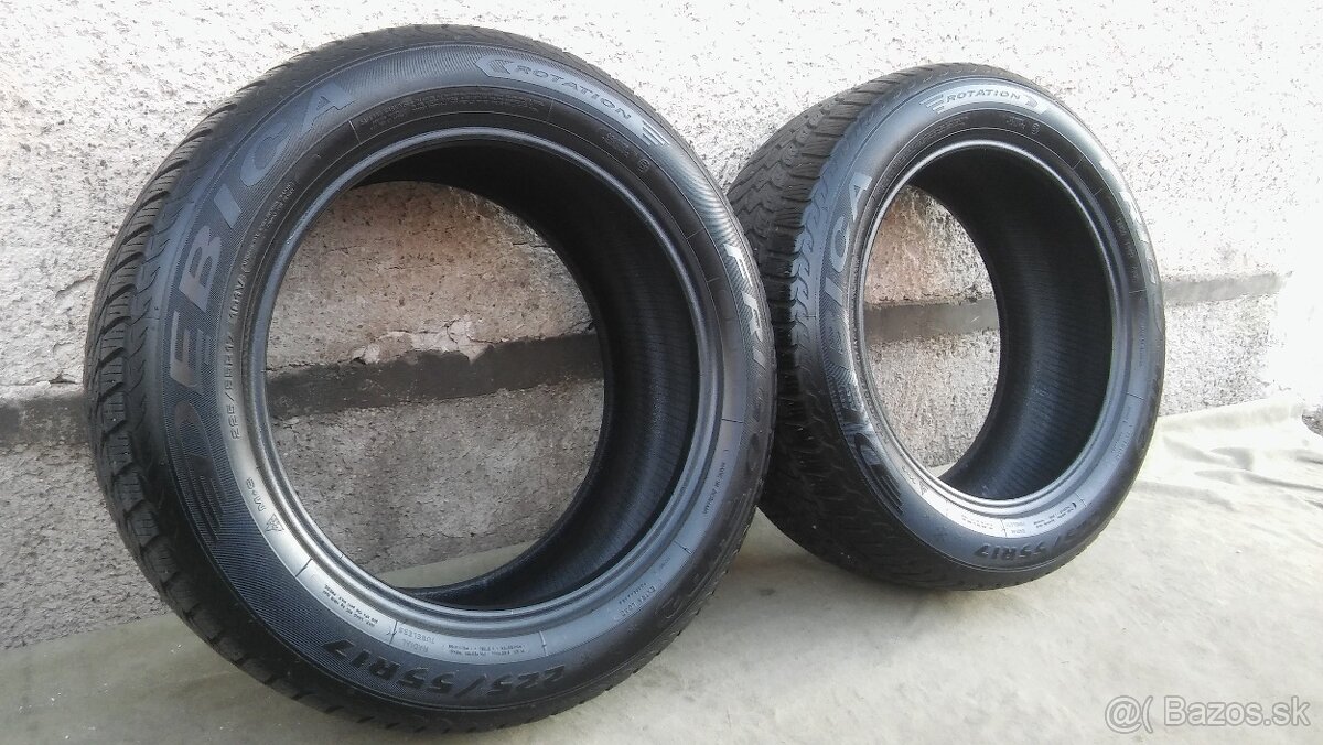 zimné 225/55 r17 XL Debica - 7 mm  - kúpa 2020 2 kusy