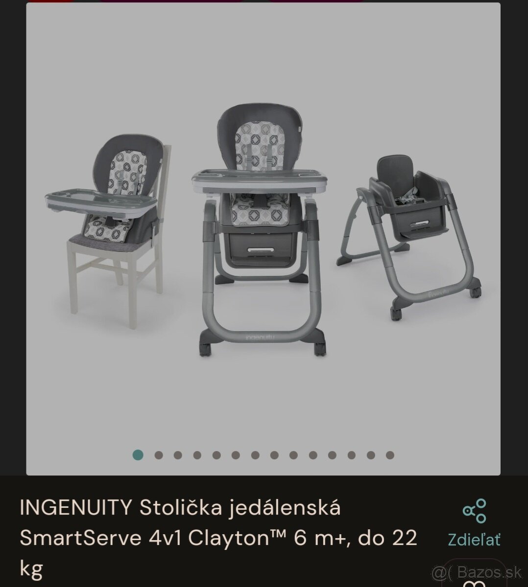 Detska polohovatelna stolička 4v1 značka ingenuity