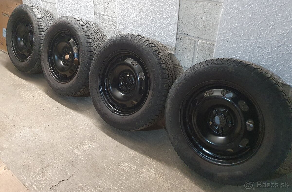 Zimná sada 195/65 r15 na originál diskoch Škoda 5x100