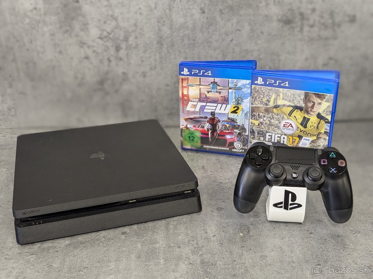 Playstation 4 Slim 500GB 1 ovládač, hry Fifa 17 a The Crew 2