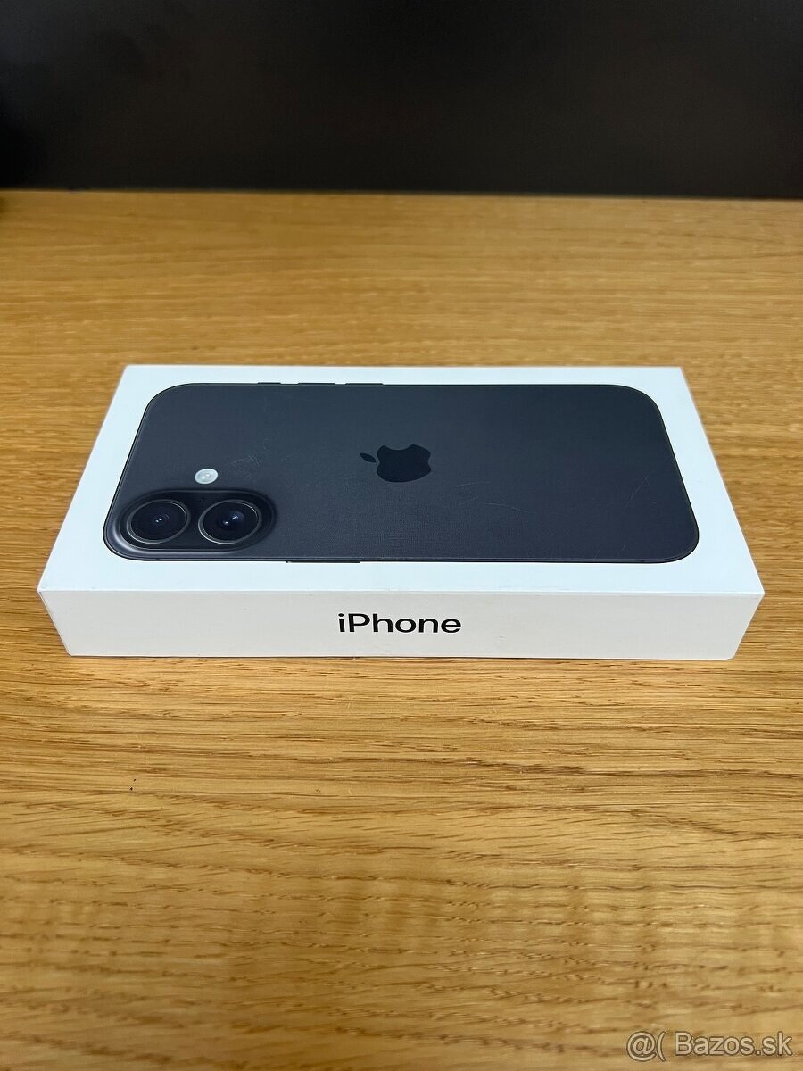 Predám iPhone 16 128GB BLACK, NEROZBALENÝ, VOLNY, ZARUKA