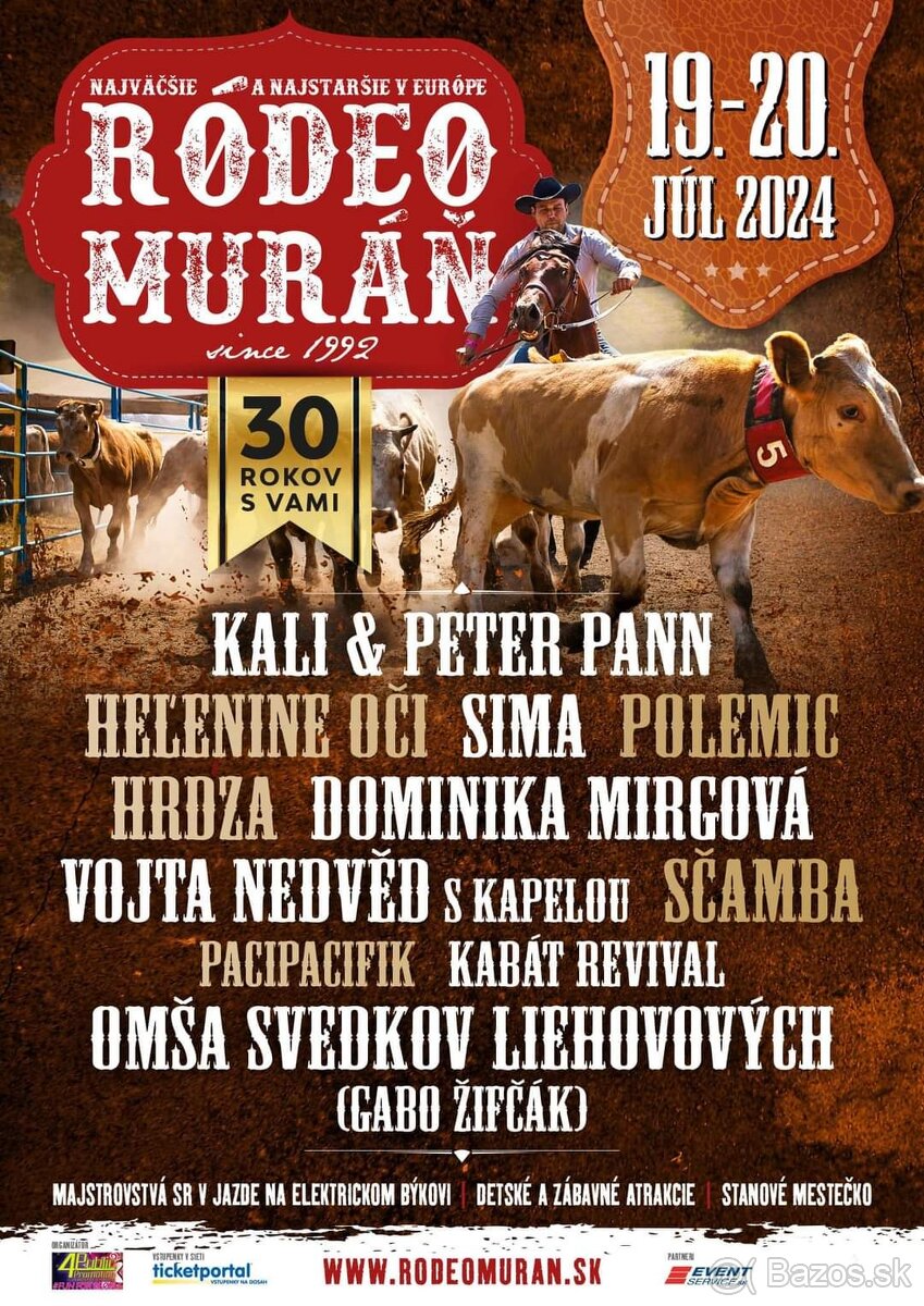 Rodeo Muráň 3 lístky na sobotu