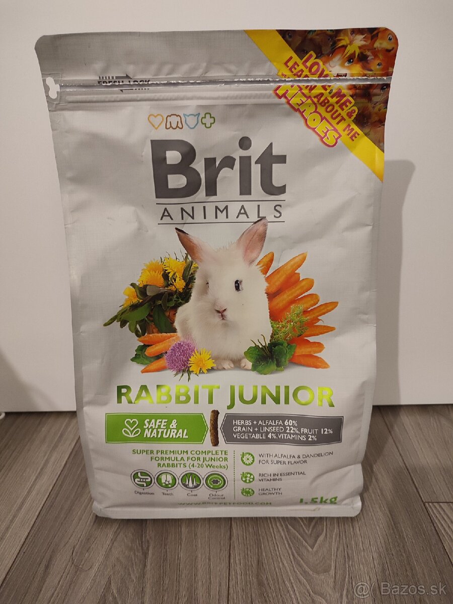 Predám krmivo Brit animals rabbit junior