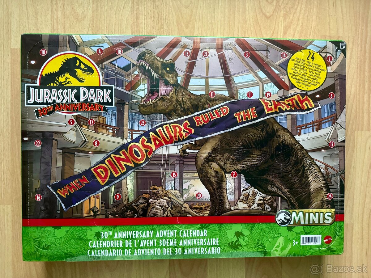 NOVÝ Adventný kalendár Jurský svet Mattel - 19 dinosaurov