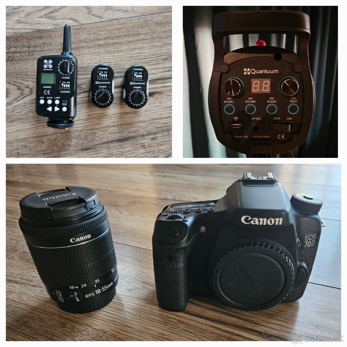 Canon 70 + objektív + štúdiové svetlá