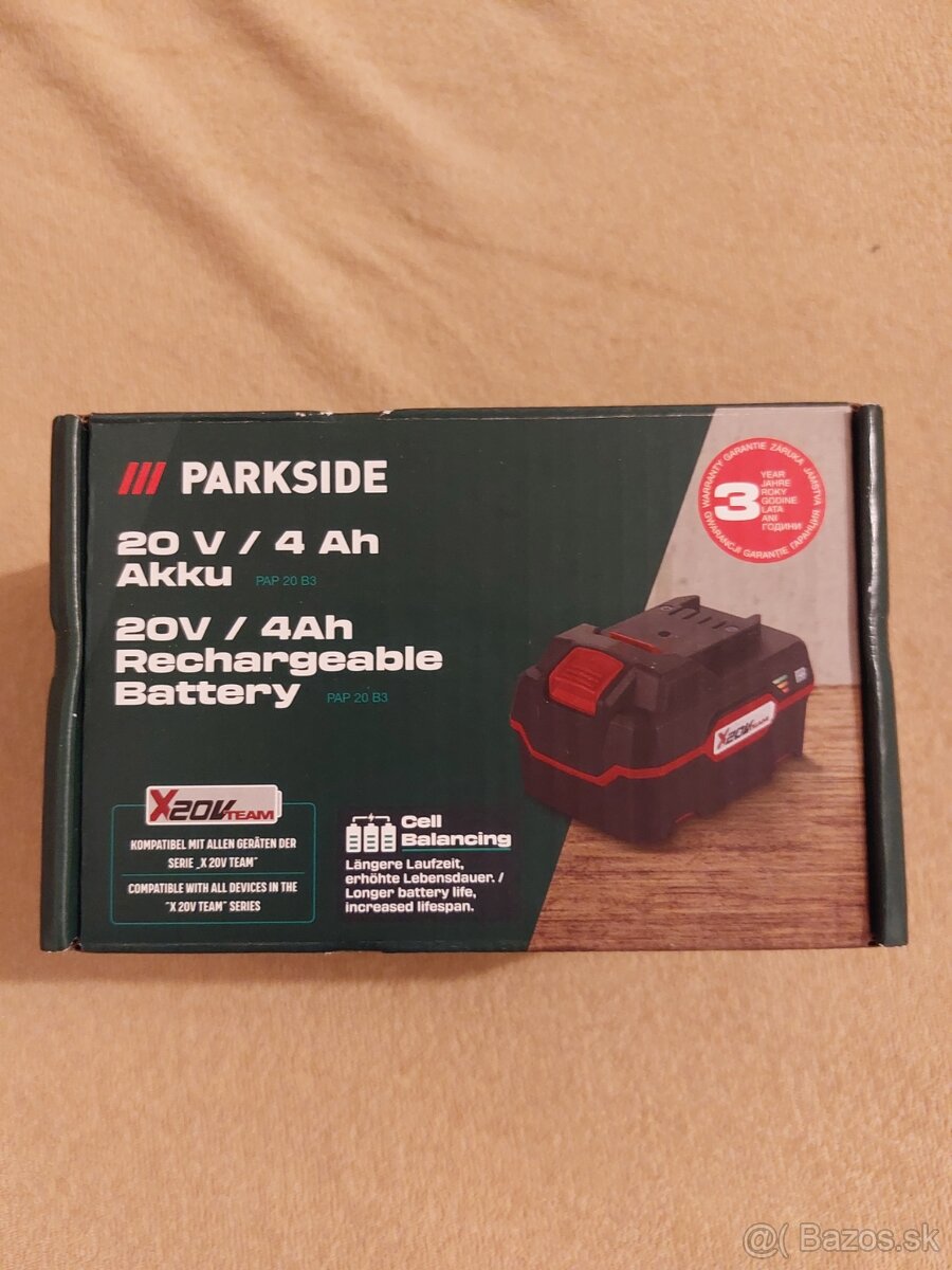 Predám PARKSIDE® Akumulator 20 V/4 Ah PAP 20 B3