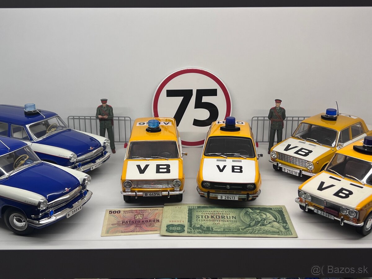 1:18 Modely Verejnej Bezpečnosti - Volga, LADA, Škoda