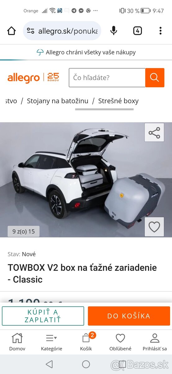 Tow box V2, kufor, nosič batožiny