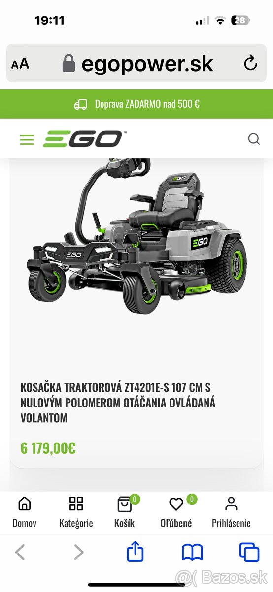 Kosačka rider aku ego