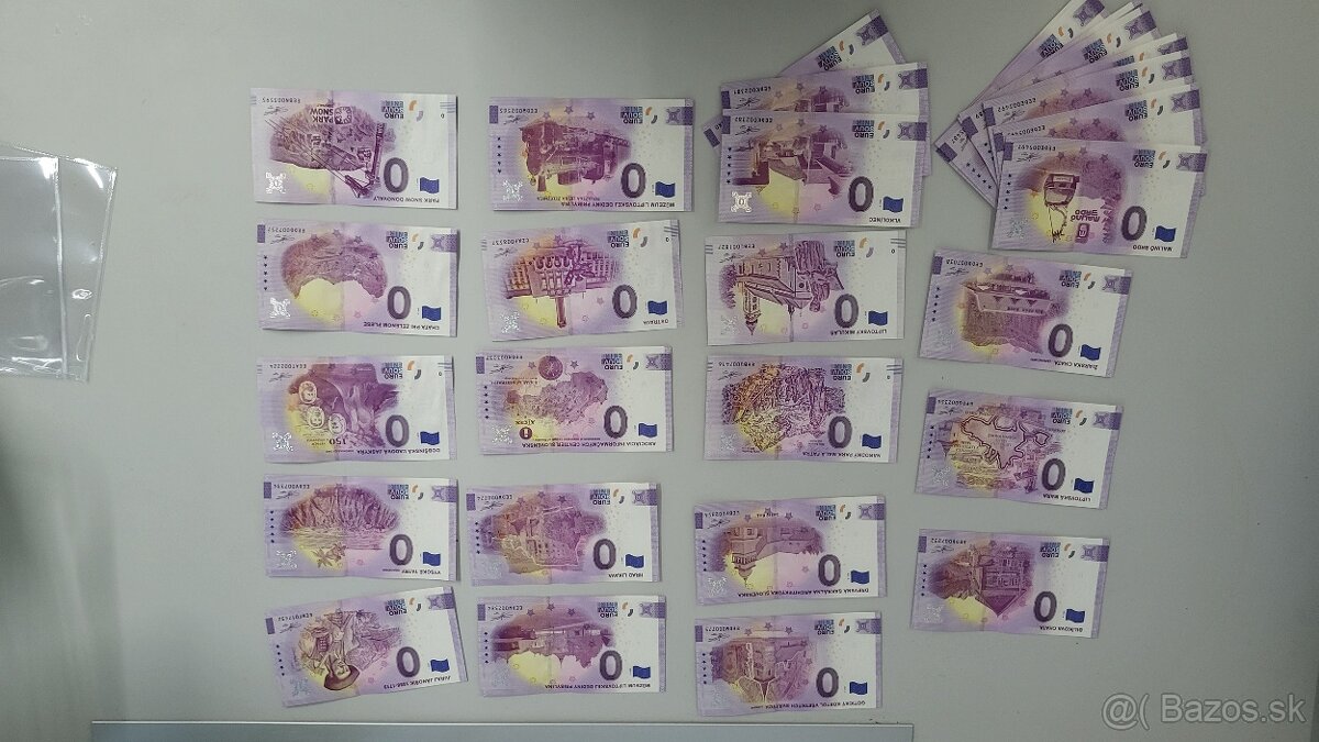 0€ bankovky Eurosouvenir 29ks