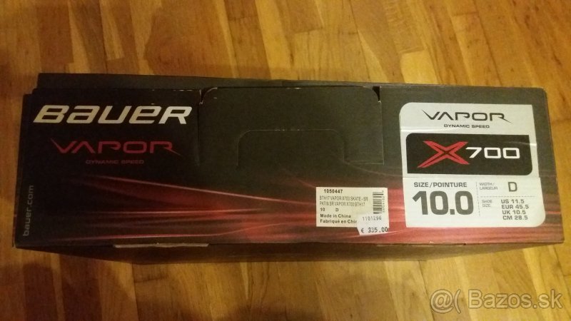 Predám korčule BAUER Vapor X700, vel. 10, 99 Eur, používané