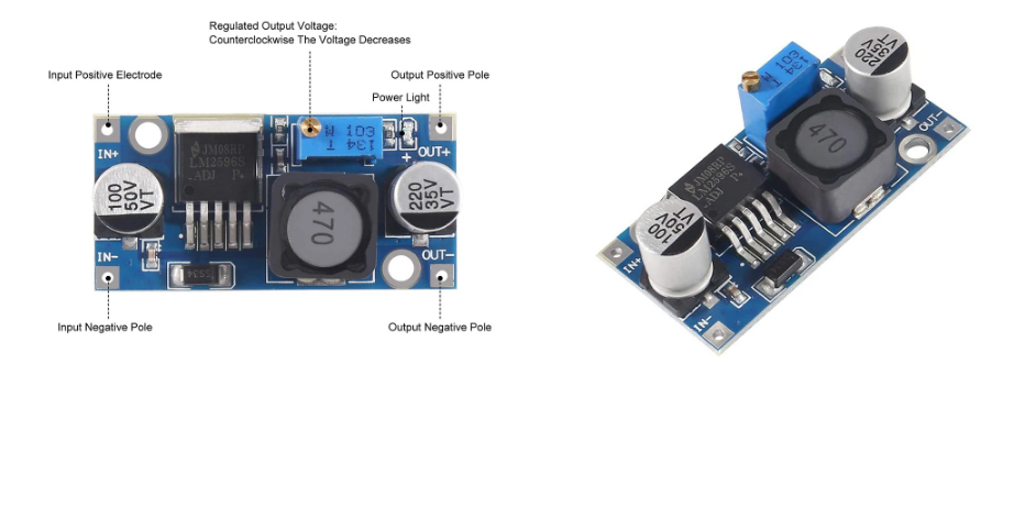 BMS Li ion 18650 5S 15A, DC DC menic napatia LM2596