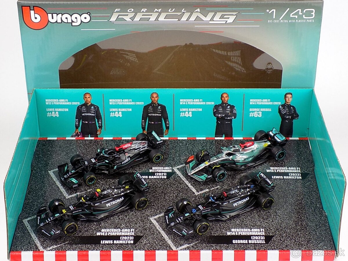 4 set MERCEDES BENZ AMG F1 – 1:43 Bburago