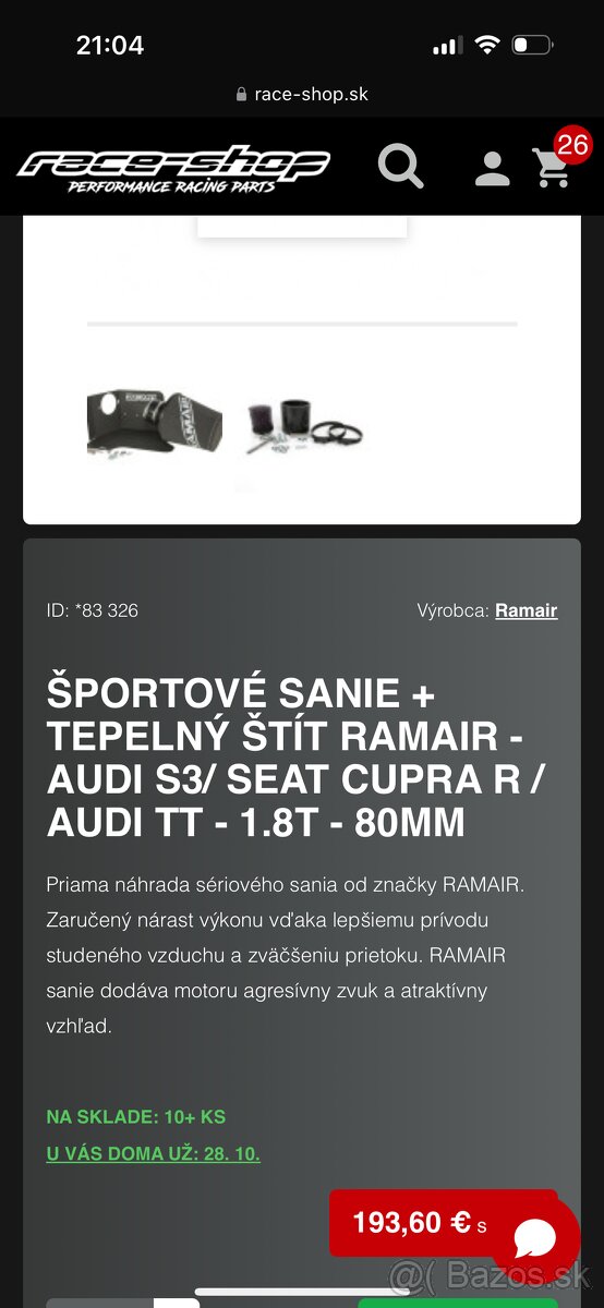 ŠPORTOVÉ SANIE 1.8t 80mm RAMAIR