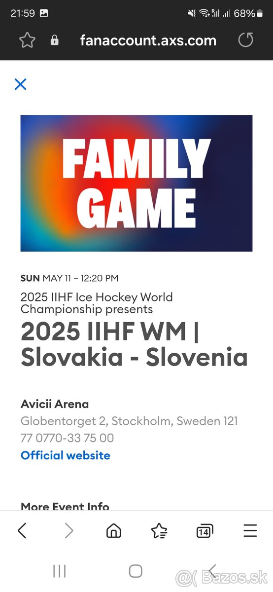 MS Hokej 2025 SVK vs SLO