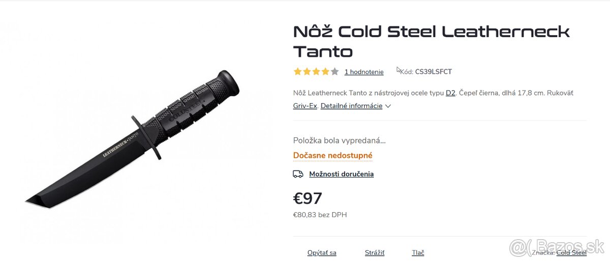 Taktický nôž Cold Steel Leatherneck