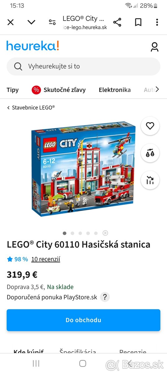 Lego 60110 hasičská stanica