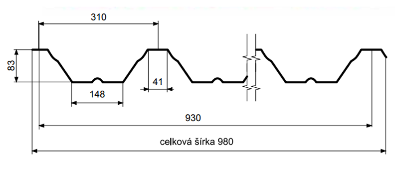 Trapézový plech T-85