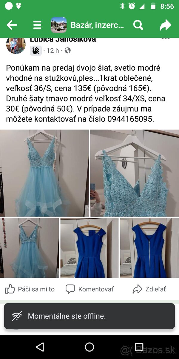 Spoločenské šaty na stužkovú a oslavy.