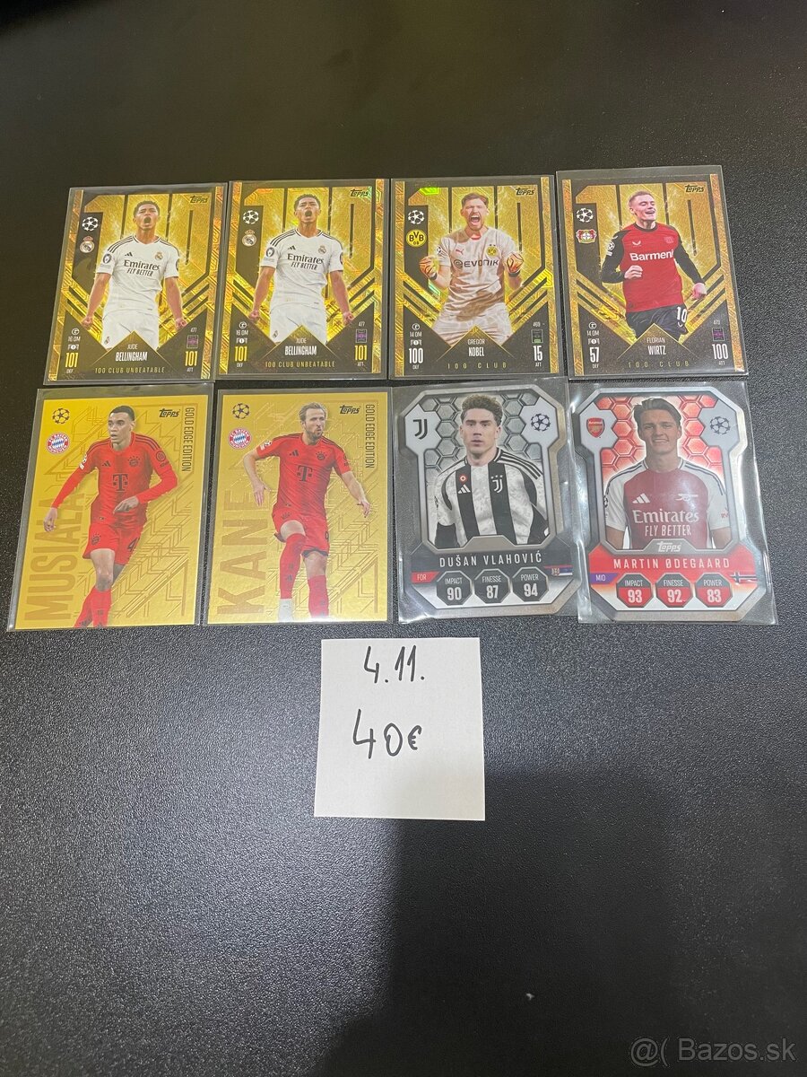 Futbalove karty Topps inserty