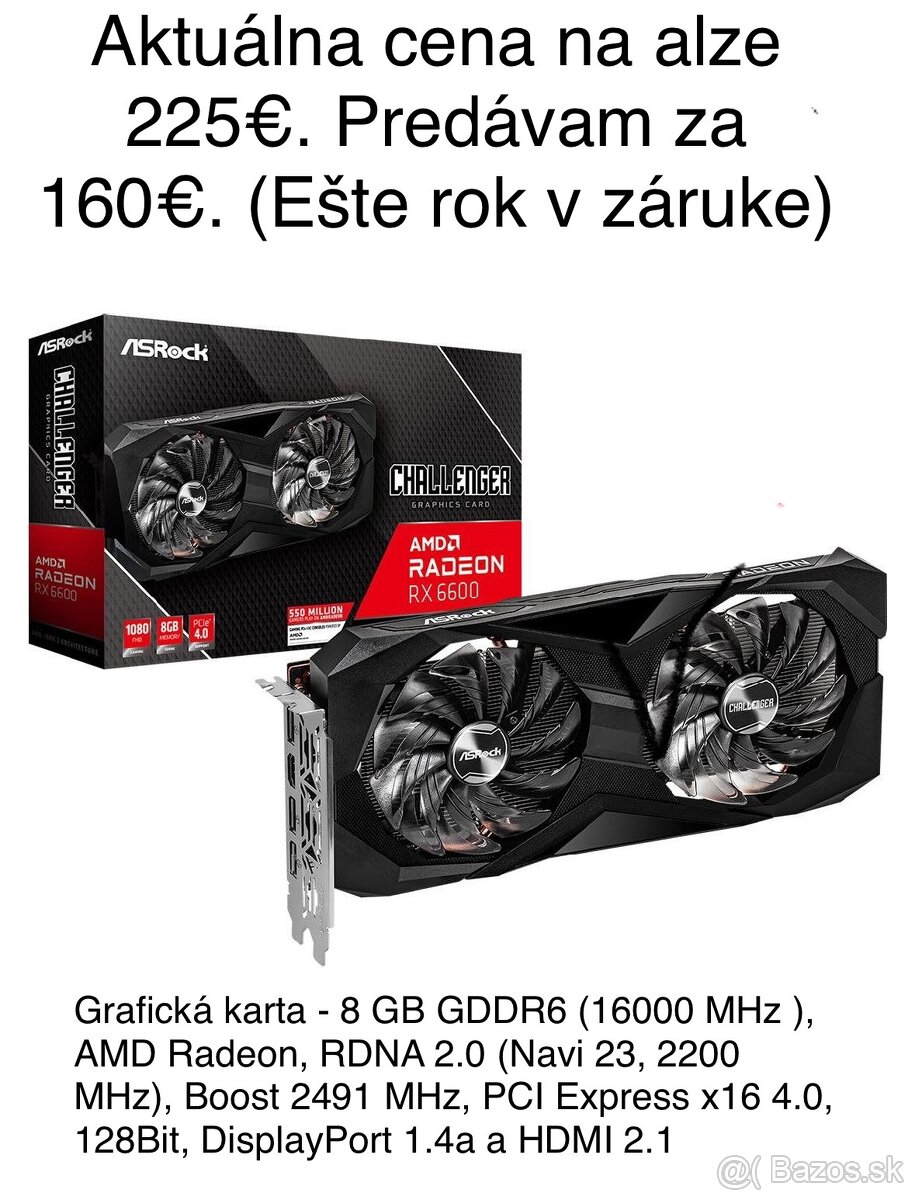 Grafická Karta Asrock Radeon RX RX 6600 Challenger