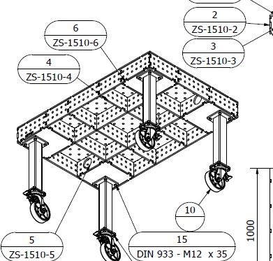 Zvárací stôl 1,5x1m, hrúbka 12mm, diery 16mm