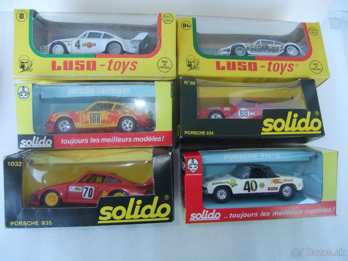 mix PORSCHE v 1:43 od SOLIDO a LUSO TOYS/Portugal