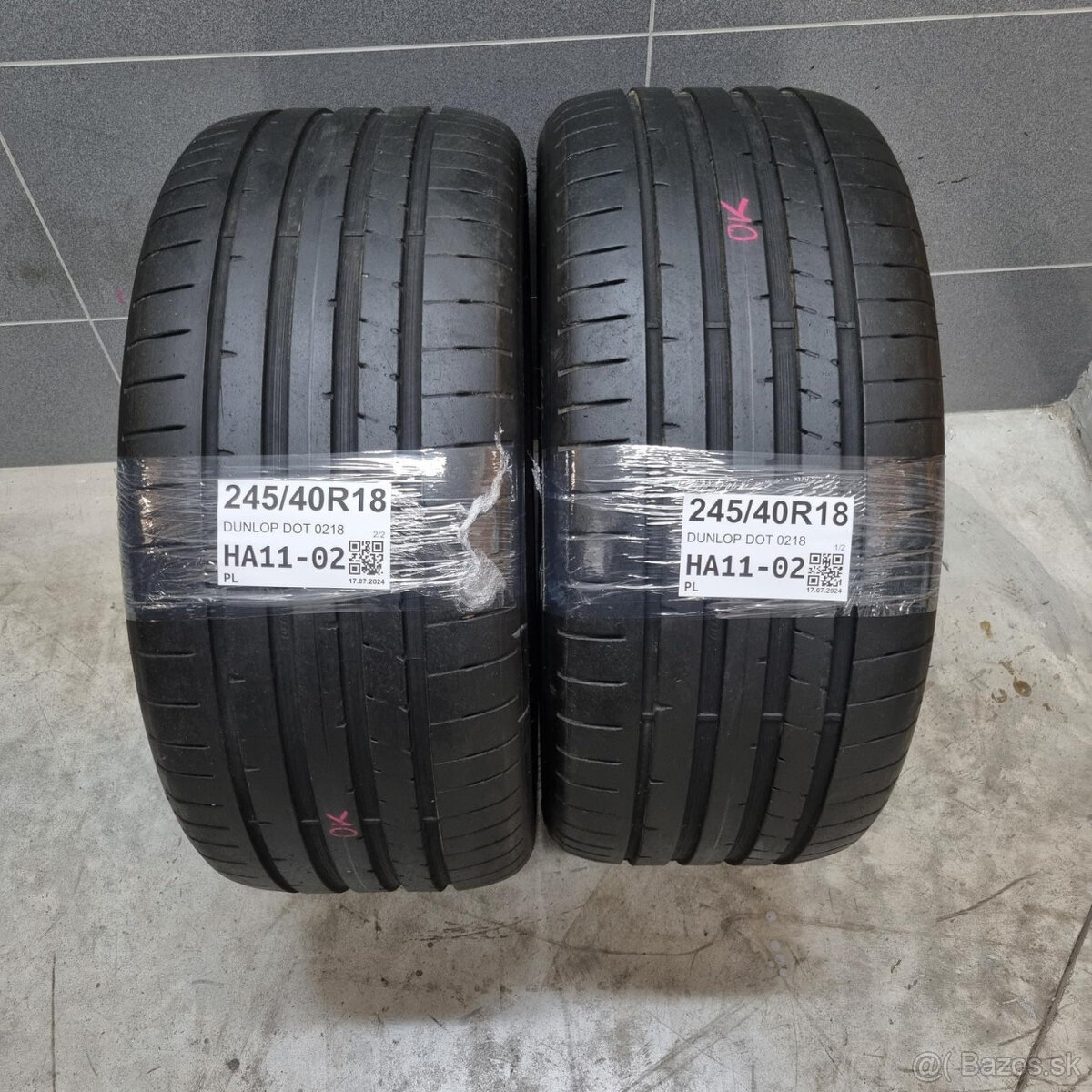 Letné pneumatiky 245/40 R18 DUNLOP DOT0218