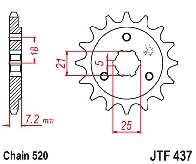 Vyvodové koliečko JTF437.16 Suzuki DR600/650