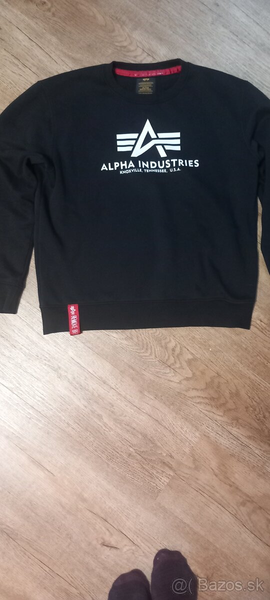 Čierna Original Mikina ALPHA INDUSTRIES