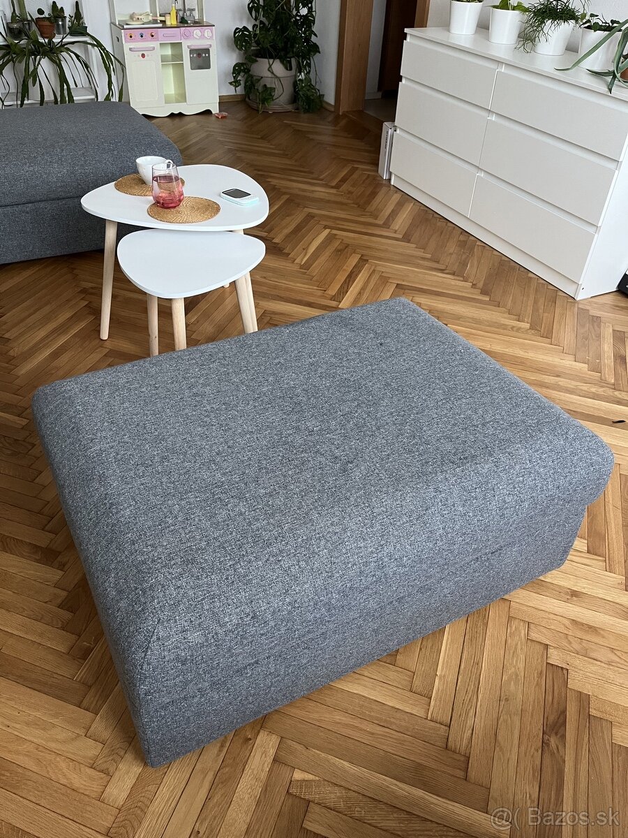 Podnozka taburetka sivá IKEA s úložným priestorom