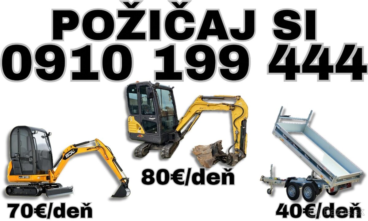 Prenájom  minibager JCB