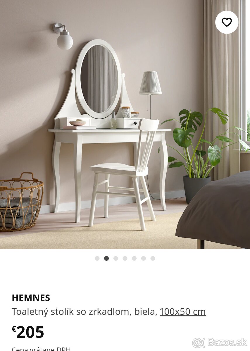 Hemnes IKEA toaletný stolík plus taburetka