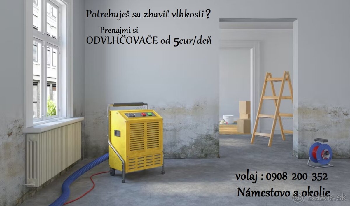 Odvlhčovače vzduchu na prenájom