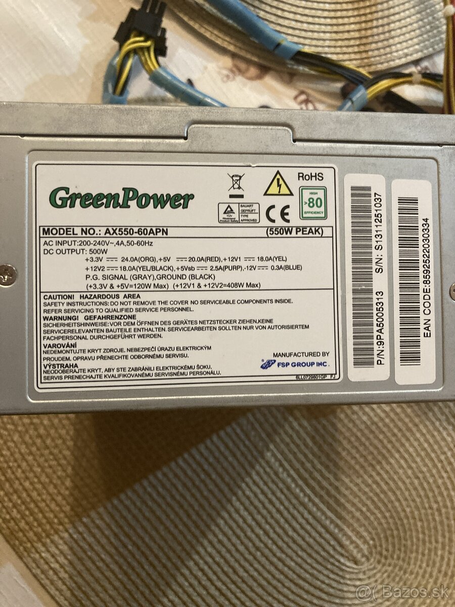 Zdroj GreenPower AX550-60APN