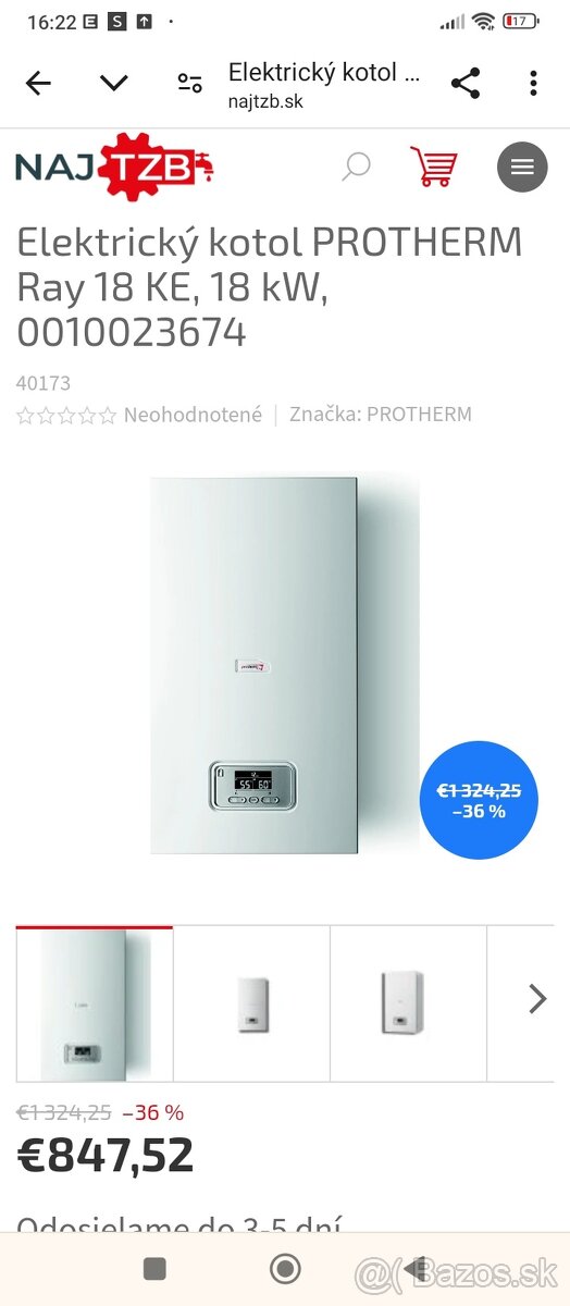 Elektricky kotol 18KW