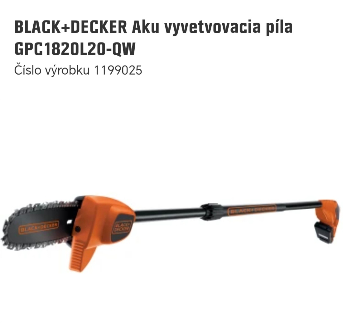 BLACK+DECKER Aku vyvetvovacia píla GPC1820L20-QW