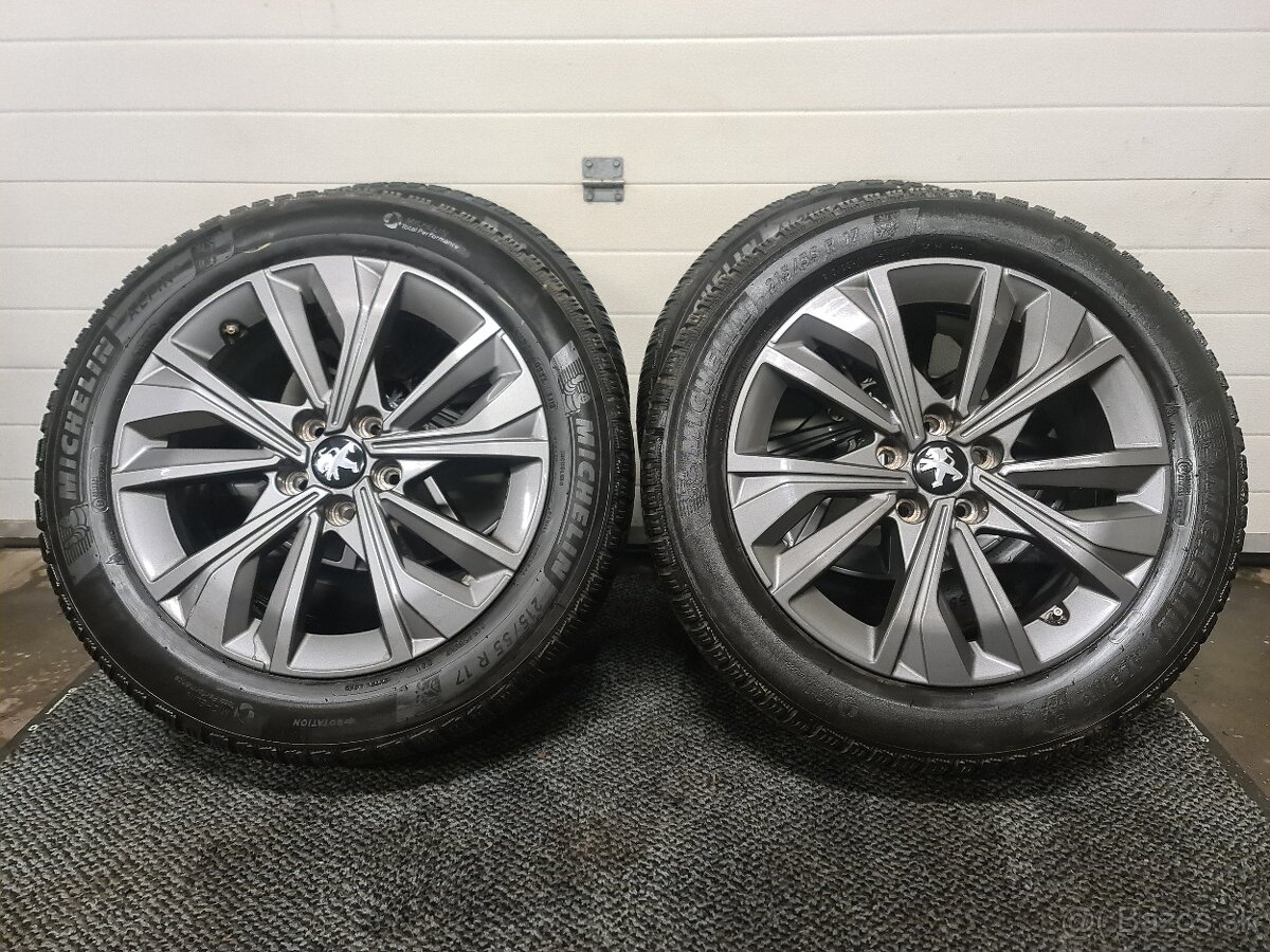 5X112 R17 PEUGEOT + ZIMNE PNEU 215/55 R17