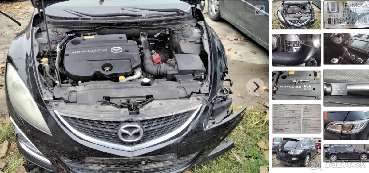 Mazda 6 2011 2.2 D 2011 predám MOTOR R2, Trysky R2AA13H50