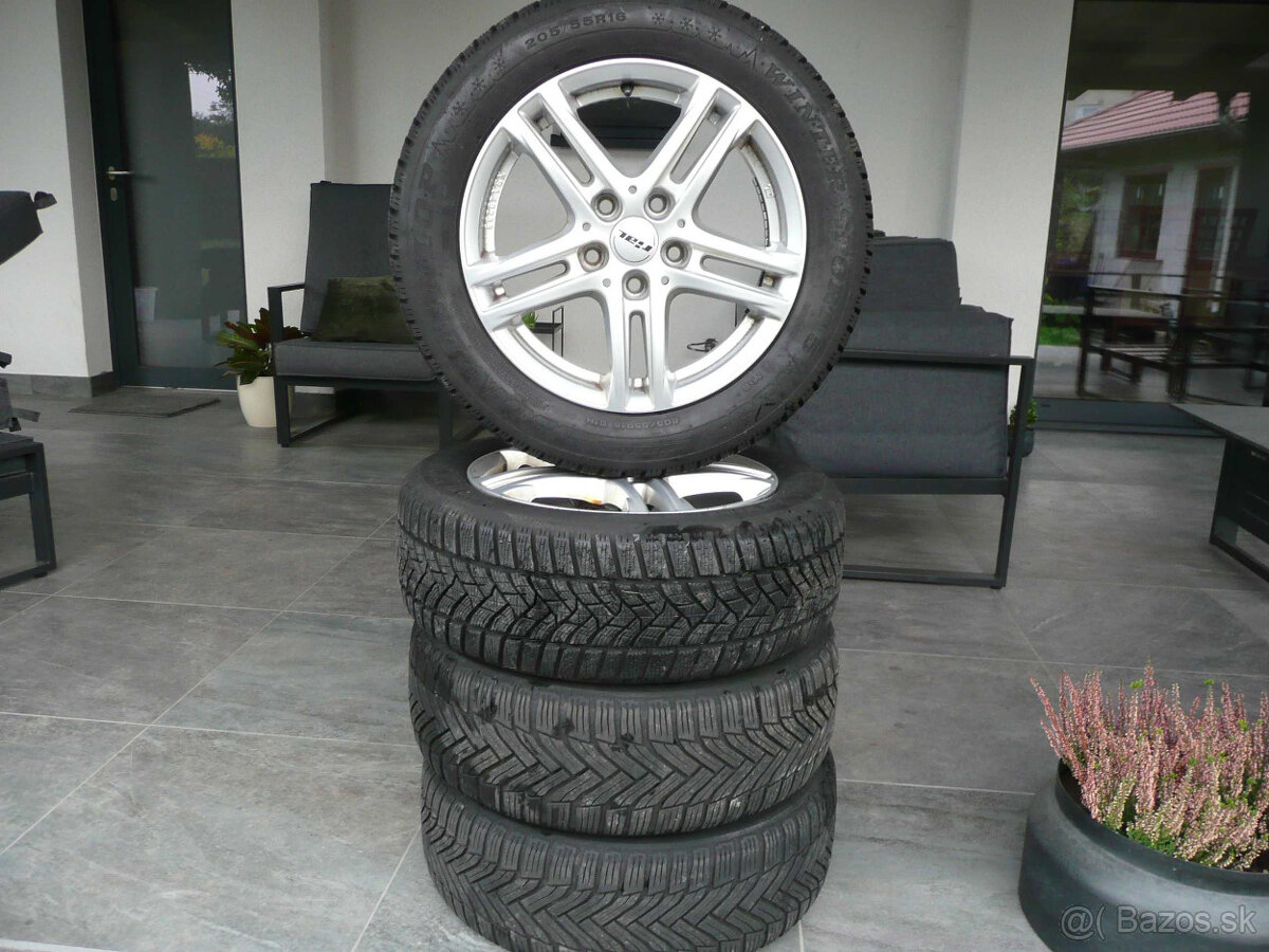 5x112  Aludisky+zimné pneumatiky 205/55 R16 91H