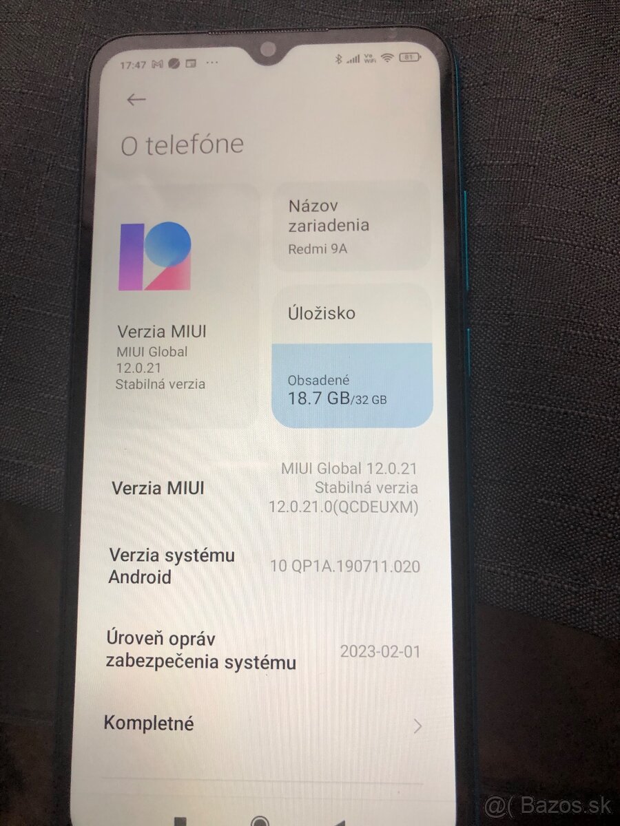 Predám nový REDMI 9A model M2006C3LG za 50 eur