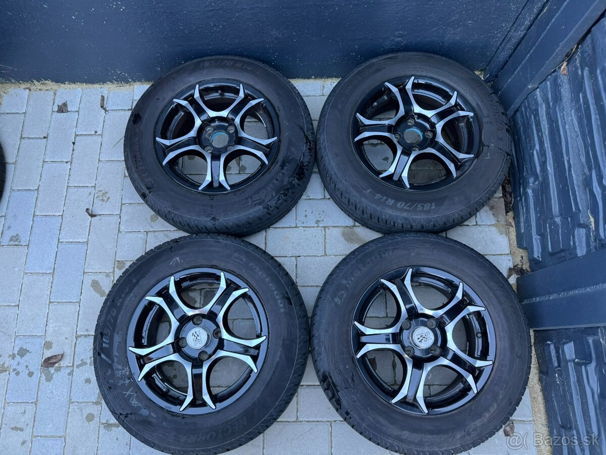 Letná sada kolies R14  4x100 + pneu 185/70 r14