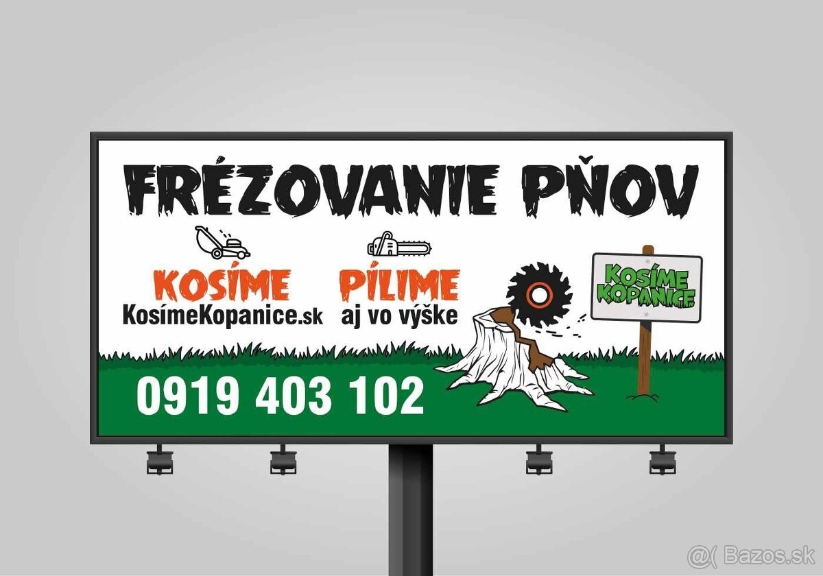 Frézovanie pňov - Kosíme kopanice