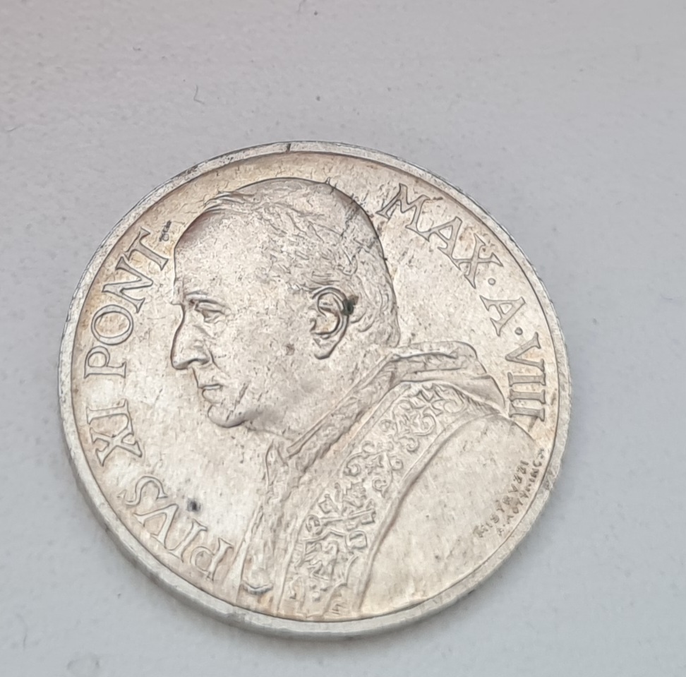 5 lira 1929 Vatikán vzácna