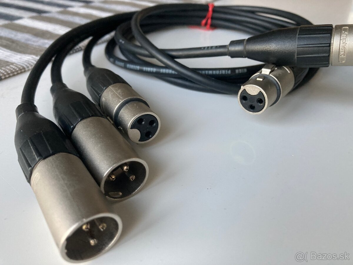 AUDIO Kábel XLR na XLR 1m / 4ks /