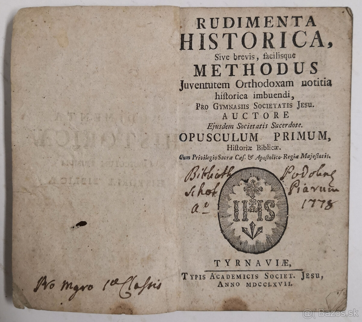 RUDIMENTA HISTORICA, Sive brevis, facilisque METHODUS 1778