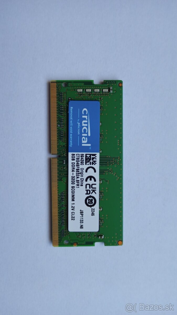 Crucial DDR4 8GB 3200Mhz RAM pre notebooky